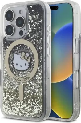 Image de Hello Kitty Liquid Glitter Fever Etui Magsafe pour Iphone 16 Pro Max - Or