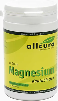 Produktbild von allcura Magnesium 115 mg Kautabletten, 90 St. Tabletten