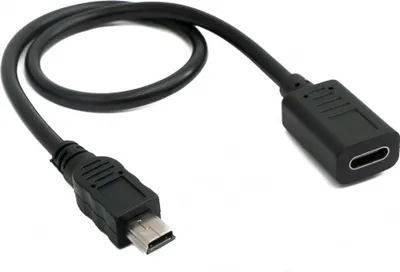 Produktbild von SYSTEM-S USB 3.1 Kabel 30 cm Typ C Buchse zu 2.0 Mini Stecker Adapter in Schwarz