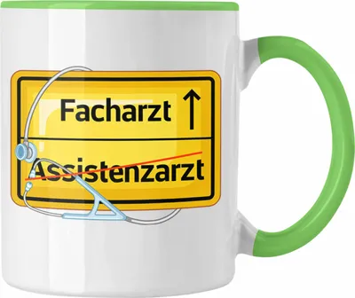 Produktbild von Trendation - Facharzt Tasse Geschenk Prüfung Bestanden Assistenzarzt Endlich Facharzt Geschenkidee (Grün)