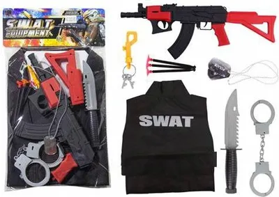 Produktbild von Polizei Kostüm Set für Kinder - Weste, Gewehr & Handschellen - Rollenspiel Zubehör