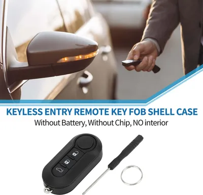 Image de Coque De Clé À 3 Boutons Pour Télécommande D'Entrée Sans Clé De Remplacement Pour Fiat 500