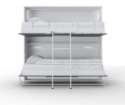 Zdjęcie produktu dla Półkotapczan piętrowy "Bunk bed" (2 x 90x200) biały/szary połysk