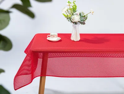 Produktbild von Kairo Weichschaum Tischdecke mit Paspelband, Garten Balkon Terrasse,Rot, (Eckig140x110cm)