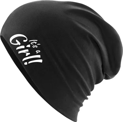 Produktbild von Huuraa Beanie It`s a Girl! Schriftzug Black One Size Baumwolle und Elasthan Mütze Geschenkidee
