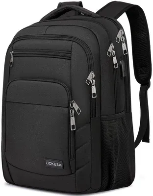 Produktbild von Herren-Laptop-Rucksack, 17,3 Zoll, Schul- und Business-Rucksack mit USB-Ladeanschluss, für Uni, Reisen und Arbeit