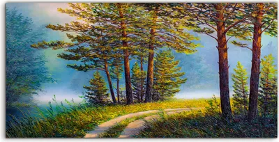Produktbild von Coloray Acrylbild 120x60  Wandbild Acrylbilder Malerei Landschaft bunte Sommer Wald