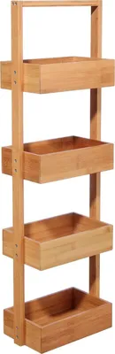 Obrázok produktu pre 5five Simply Smart kúpeľňová polička so 4 úrovňami, polička na kozmetiku, bambus, hnedá, 88 cm, 216716020