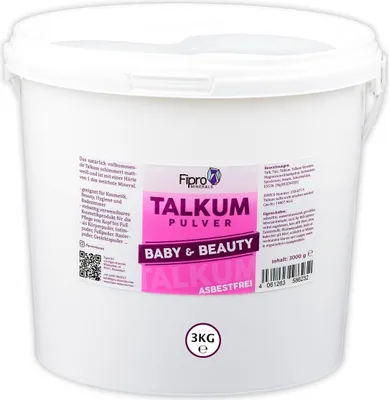Produktbild von TALKUM fein & rein Talkumpuder-Talkumpulver TALKUMPUDER FEIN 3x 3kg Eimer 100% Talk Talc asbestfrei und ohne Zusatstoffe - für die direkte Anwendung als Kompaktpuder Intimpuder-Intimpflege Gesichtpuder Rasierpuder Fußpuder oder für die Kosmetik
