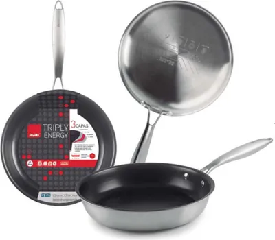 Zdjęcie produktu dla Patelnia Ibili Triply 22 cm, srebrna  Srebrna, jeden rozmiar