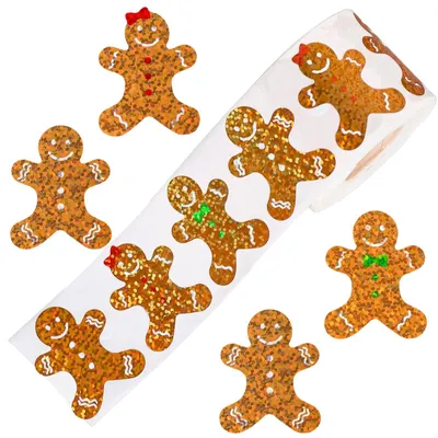 Weihnachtssticker, rund, 500 Stück, Rolle, bunt, Weihnachtsmotive