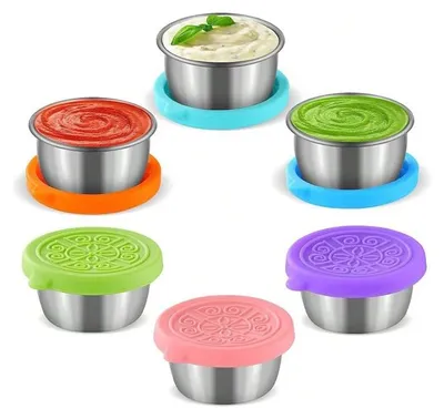 Produktbild von Behälter für Salatdressings, 50-ml-Gewürzgläser mit Deckel, Behälter für Dips in der Lunchbox, auslaufsichere Behälter für unterwegs