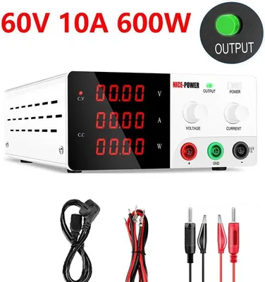 Obrázok produktu pre Napájací zdroj, nastaviteľné výstupné napätie, nezávislý spínač, 60V10A biely, 220V-b