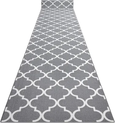 Image de TAPIS DE COULOIR ANTIDÉRAPANT TRÈFLE MAROCAIN 133 cm gris TRELLIS 30352 gris 133x860 cm