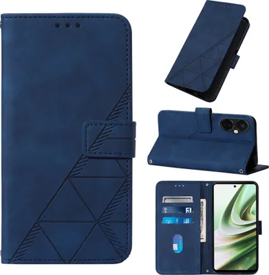 Produktbild von Hülle für OnePlus Nord CE3 Prägung Flip Leder Kartenfächer Schutzhülle mit Ständer Blau