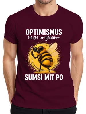 Obrázok produktu pre Optimistické tričko s nápisom "Sumsi s po statementom", sarkastické, vtipné, pánske, bordó, veľkosť XL