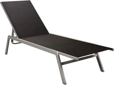 Produktbild von vidaXL Sonnenliege Stahl und Textilene Schwarz