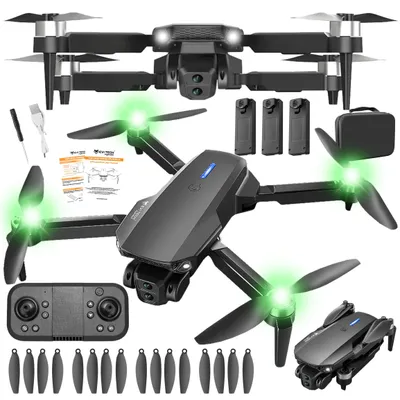 Produktbild von Drohne mit 2 Kameras & Brushless Motor, FlyPro2X Spielzeug Quadcopter für Anfänger, 30 Min Flugzeit (3 Akkus), FPV WiFi & Koffer, EVI TECH Service PL