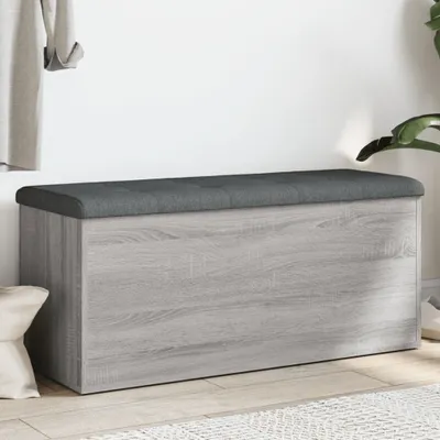 Produktbild von vidaXL Sitzbank mit Stauraum Grau Sonoma 102x42x45 cm Holzwerkstoff