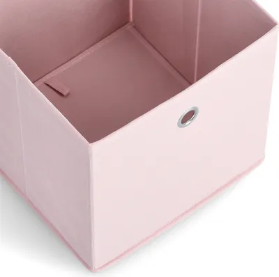 Image de ZELLER Boîte de rangement textile rose 28x28x28cm