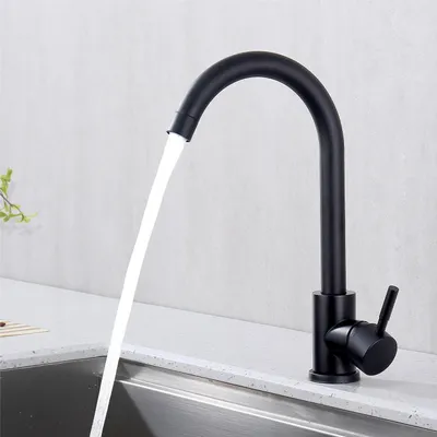 Produktbild von Homelody Küchenarmaturen Schwarz Wasserhahn Küche 360° Drehbar Hochdruck Wasserhahn Spültischarmatur Mischbatterie Küche mit 2 Schlauch, Schwarz