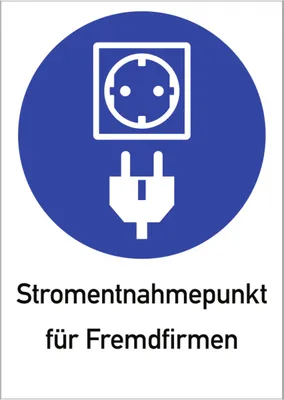 Produktbild von Dreifke® Alu-Schild "Stromentnahmepunkt für Fremdfirmen", 21x29,7cm (BxH), 1 ...