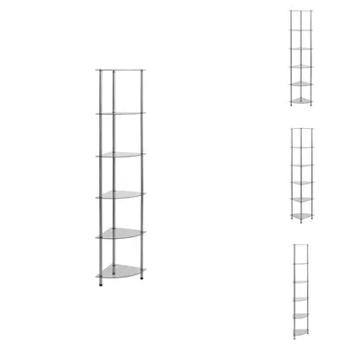 Obrázek produktu pro vidaXL Regál se 6 policemi transparentní 30x30x160 cm tvrzené sklo - Knihovny a regály