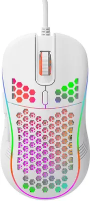 Immagine prodotto di Mouse da gioco con illuminazione RGB, 7200 DPI, per uso in ufficio, professionale e e-sport (bianco).