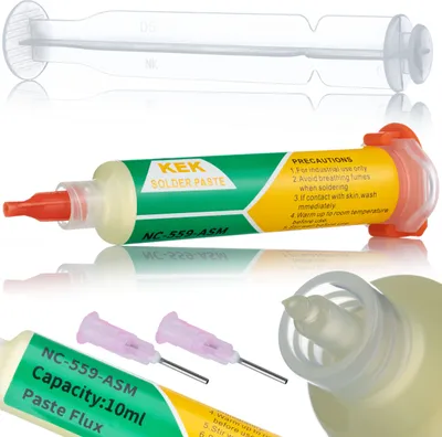 Immagine prodotto di Rosfix NC-559-ASM Flux Gel - Flusso di saldatura senza pulizia 10cc | Per BGA, SMD, Reballing | Alta bagnabilità e precisione