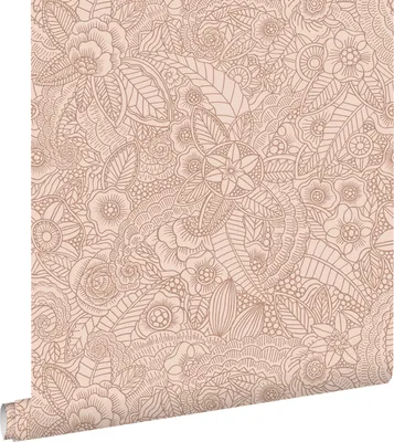 Zdjęcie produktu dla ESTAhome Tapeta rysunki kwiatowe terakoty różowej 53 cm x 10.05 m