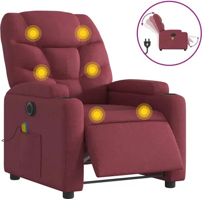 Produktbild von vidaXL Massagesessel Elektrisch Weinrot Stoff