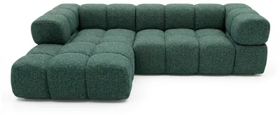 Image de Canapé d'Angle Averro 280x150 L Gauche | Tissu Texturé vert foncé
