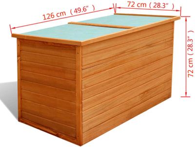 vidaXL Zahradní úložný box 126x72x72 cm Dřevo