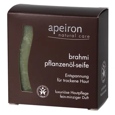 Produktbild von apeiron Pflanzenöl-Seife Brahmi Bio 100g - Entspannung für trockene Haut