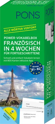 Produktbild von PONS Power-Vokabelbox Französisch in 4 Wochen für Fortgeschrittene