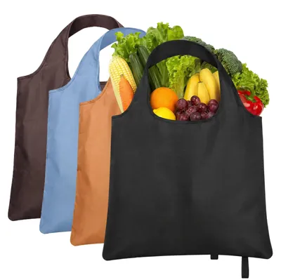Produktbild von Einkaufstasche faltbar - 4 Stück wiederverwendbare Einkaufsbeutel für Einkaufen Picknick Camping Reisen - 56 x 69 cm