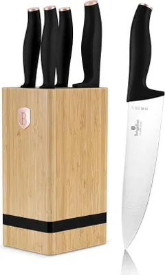 Produktbild von Berlinger Haus Bh-2970 Black Rose Messerset Aus Bambusblock