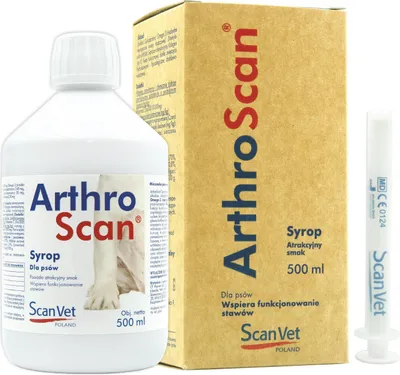 Zdjęcie produktu dla SCANVET ARTHROSCAN Syrop dla psów wspomagający funkcjonowanie stawów 500 ml