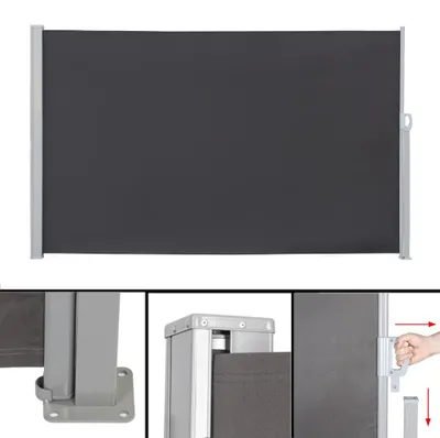 Produktbild von Seitenmarkise 180x300cm Anthrazit Sichtschutz Sonnensegel Terrasse Ausziehbar