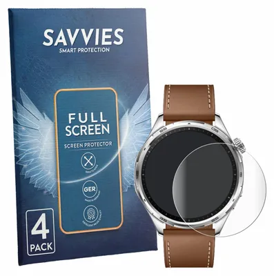 Produktbild von 4x Savvies Fullscreen Schutzfolie für Honor Watch 6 Displayschutz Folie Fullcover Klar Transparent