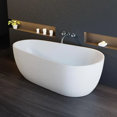 Produktbild von TroniTechnik® Freistehende Badewanne DIA Maße ca. 170 x 80 x 58cm Wanne - Füllmenge 195 Liter, aus Acryl mit Siphon