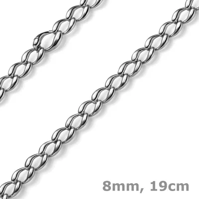 Produktbild von 8mm Armband Armschmuck Phantasiekette aus 585 Gold Weißgold glänzend 19cm