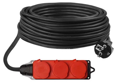 Produktbild von 35m Verlängerungskabel Außen IP44 Verlangerung 3x1,5 Gummikabel Stromkabel Stecker Schuko 3-fach Steckdosenleiste
