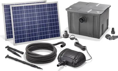 Produktbild von esotec Solar Teichfilter-Set 100/3400 Solarpumpe Außenfilter Gartenteich 101081