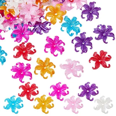 Imagen del producto de 70 piezas de perlas de acrílico en 7 colores para la fabricación de joyas