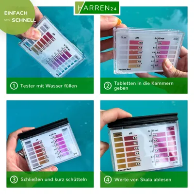 Produktbild von Pooltester 100 Testkit für Ph-Wert / Chlor Messung inkl. 2x30 Tabletten DPD1/Phenol Red