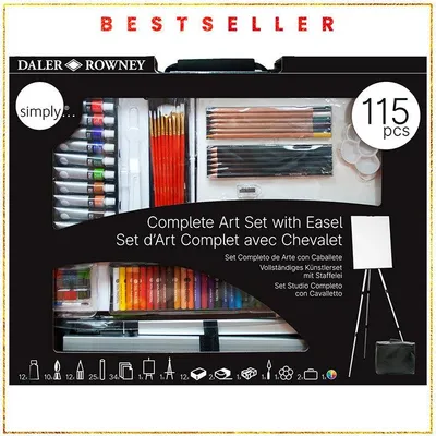 Produktbild von Daler-Rowney Kunstset 115-teilig mit Aluminium-Feldstaffelei
