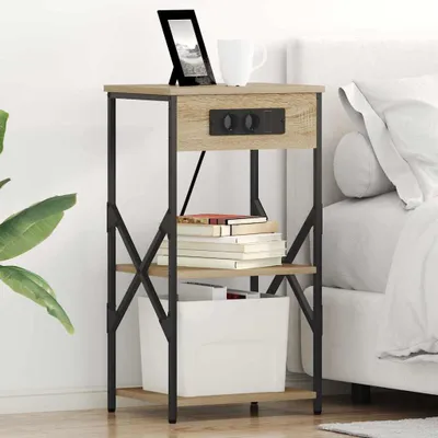 Produktbild von vidaXL Nachttisch 2 Stk. Sonoma-Eiche 41 x 31 x 76 cm Holzwerkstoff