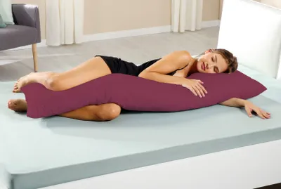 Produktbild von Seitenschläferkissenbezug Seitenschläferkissen Bezug Kissenbezug 45x145cm bordeaux