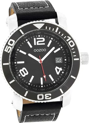 Produktbild von Oozoo Leder Herren Uhr matt Analog Quarzuhr Armband schwarz Timepieces D2UOC2594A